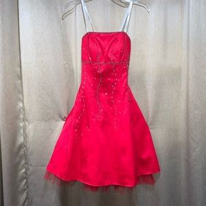 Red party dress